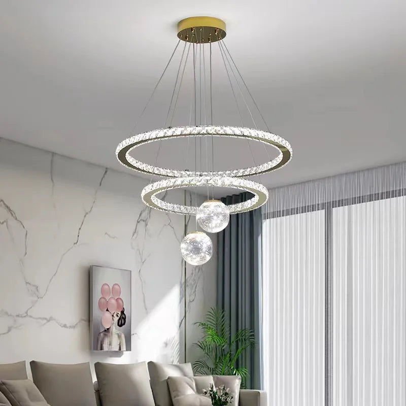 Afralia™ Modern LED Pendant Lights Chandelier for Foyer, Villa, and Stairs