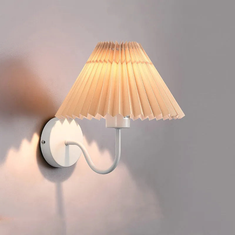 Afralia™ Cloth Lampshade LED Wall Lamp for Bedroom & Living Room Decor