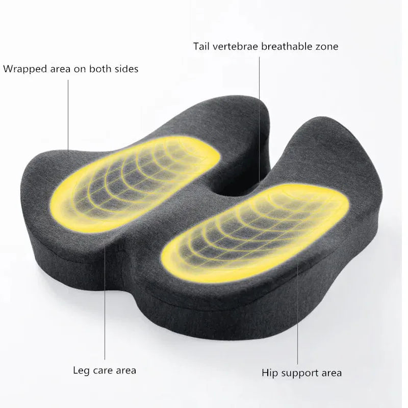 Afralia™ Rebound Memory Foam Orthopedic Office Chair Cushion for Women with Beautiful Buttocks Support