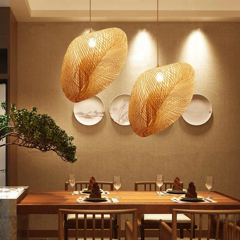 Afralia™ Bamboo Chandelier: Handmade LED Pendant Light for Living & Dining Room.withOpacity