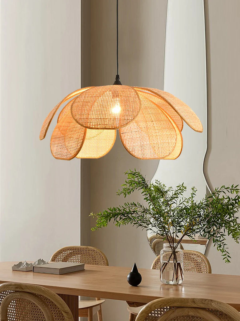 Afralia™ Wabi Sabi Rattan LED Pendant Lights for Cozy Spaces