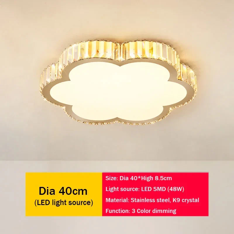 Afralia™ Crystal LED Ceiling Light for Modern Bedroom, Warm Lighting