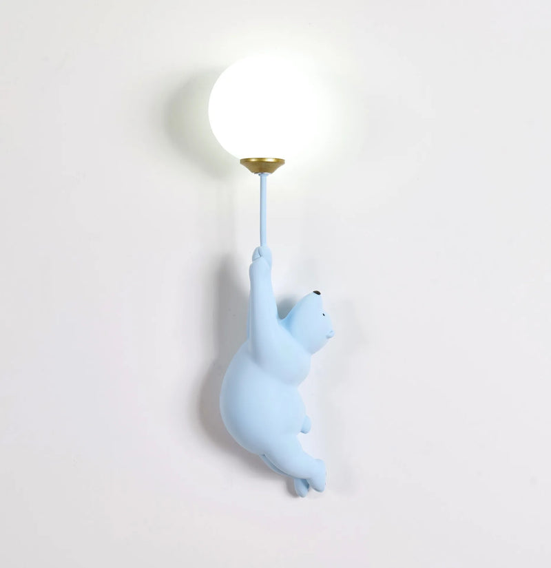 Afralia™ Kids Bear Moon Wall Lamp | 3D Printed Bedroom Interior Light