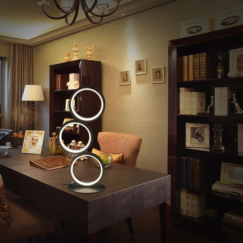 Afralia™ Touch Ring Desk Lamp Simple Modern Living Room Bedroom Night Light