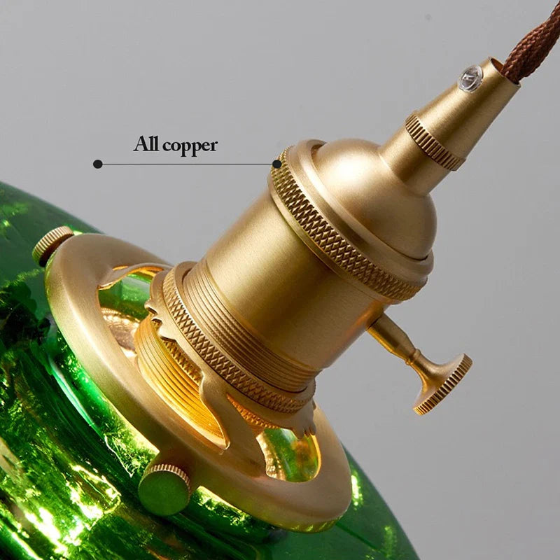 Afralia™ Glass Pendant Light Clear/Green LED E27 Indoor Lighting Home Decor