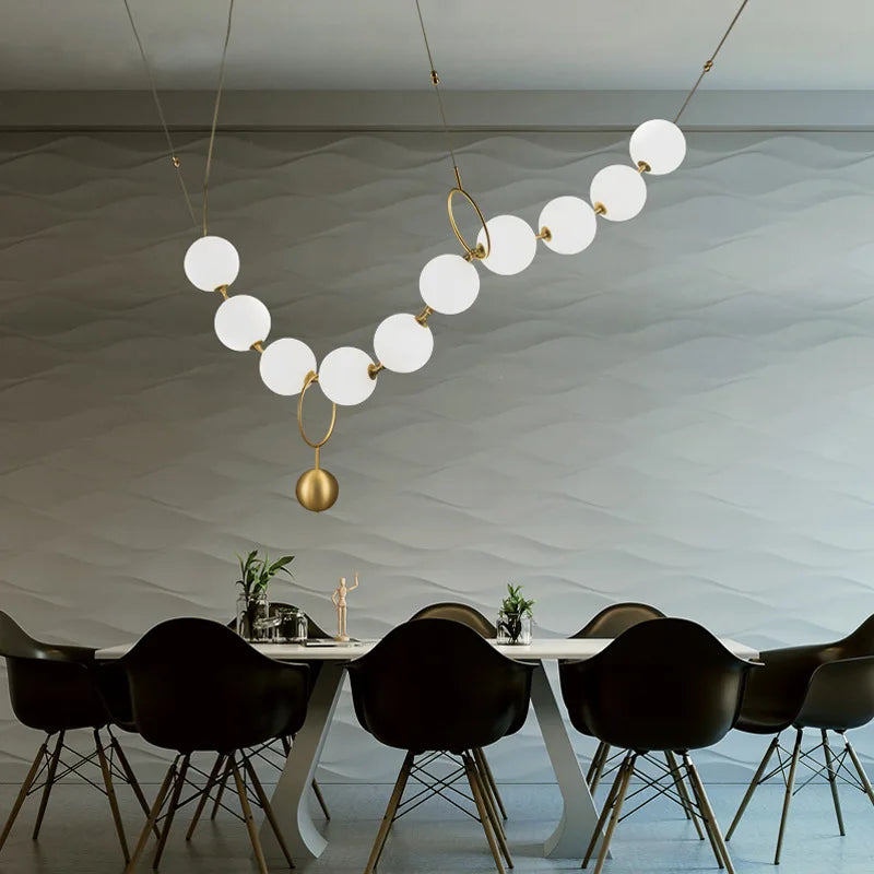 Afralia™ Glass Ball Pendant Chandelier: Nordic Luxury Ceiling Light