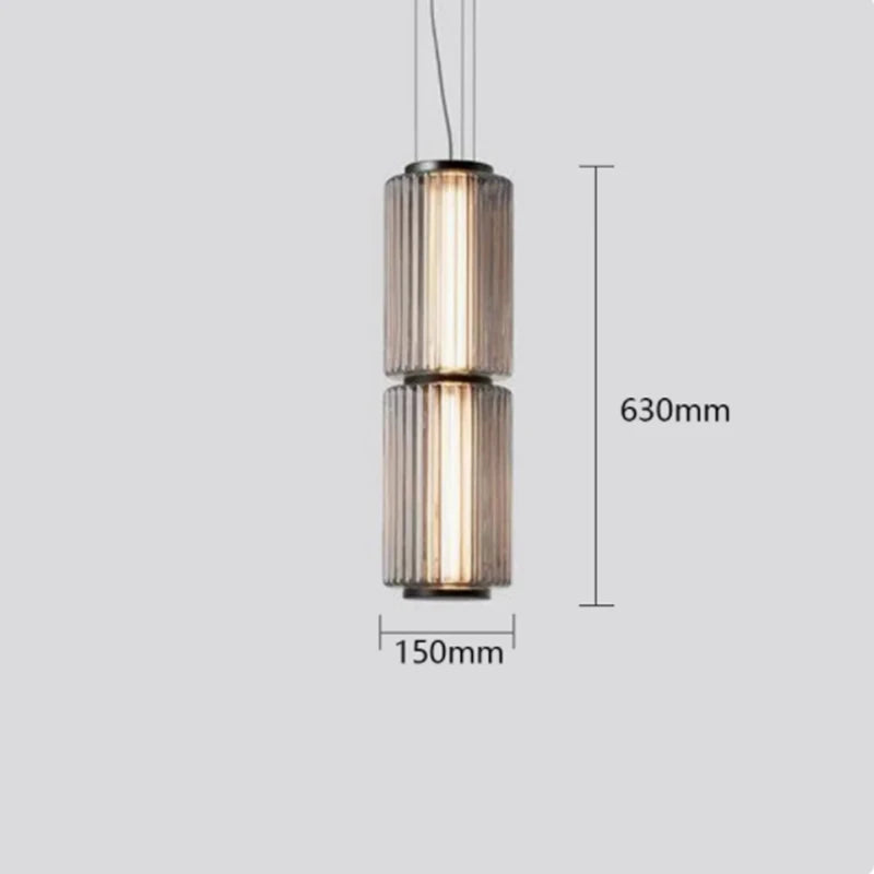 Afralia™ Smoke Grey Glass LED Pendant Light for Dining and Living Room Decor