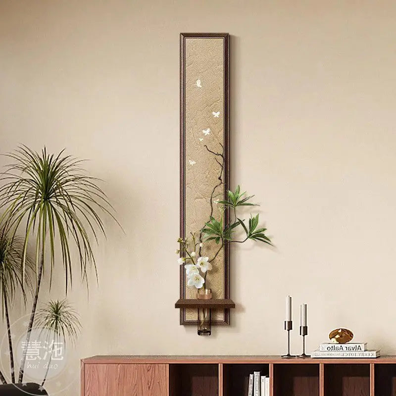 Afralia™ Sandstone Wall Landscape Home Decor: Medieval Style Living Room Painting & Water Plants Mural