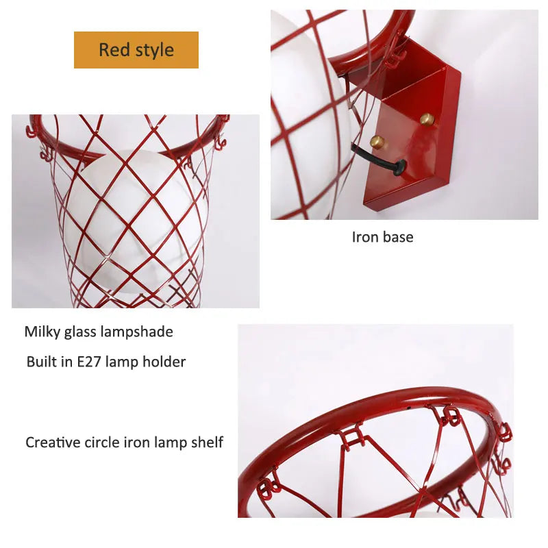 Afralia™ Basketball Wall Lamp for Living Room Hallway Bedroom Study Children's Room