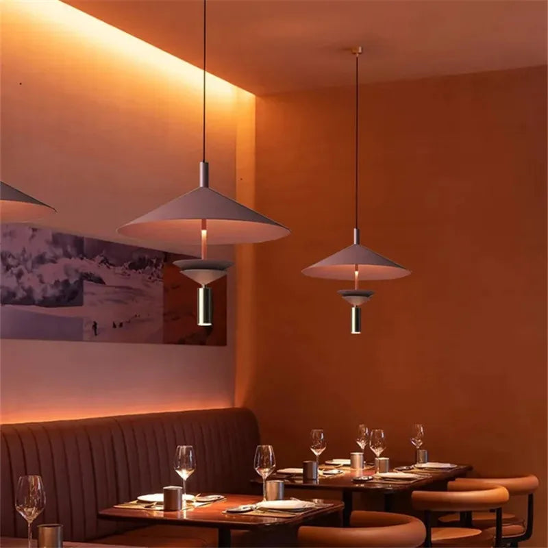 Afralia™ Red UFO Pendant Light for Dining and Living Room, Minimalist LED Lamp