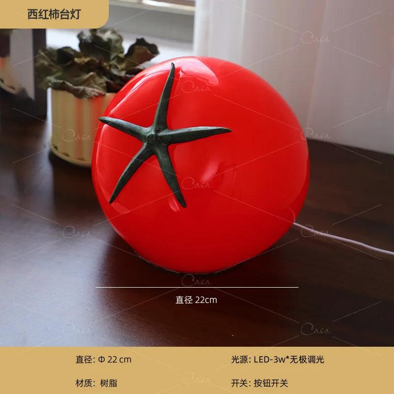 Afralia™ Tomato LED Table Lamp: Creative Tomato Shape Craft Night Light