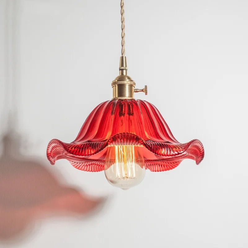 Afralia™ Nordic Brown Glass LED Pendant Light for Stylish Decor