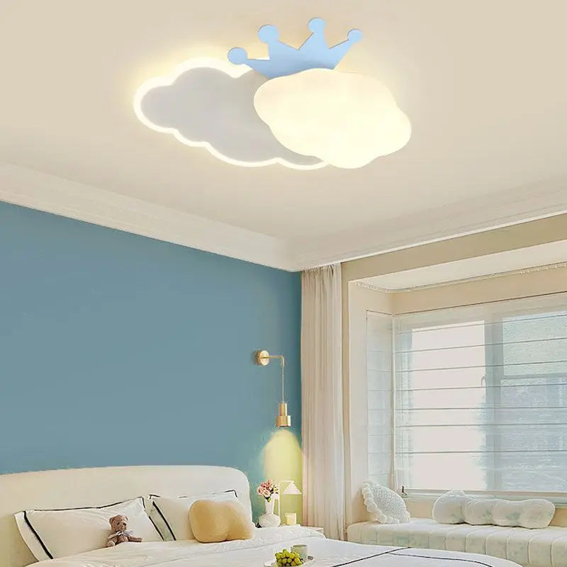 Afralia™ Cream Clouds Rainbow Ceiling Lamp for Children's Bedroom