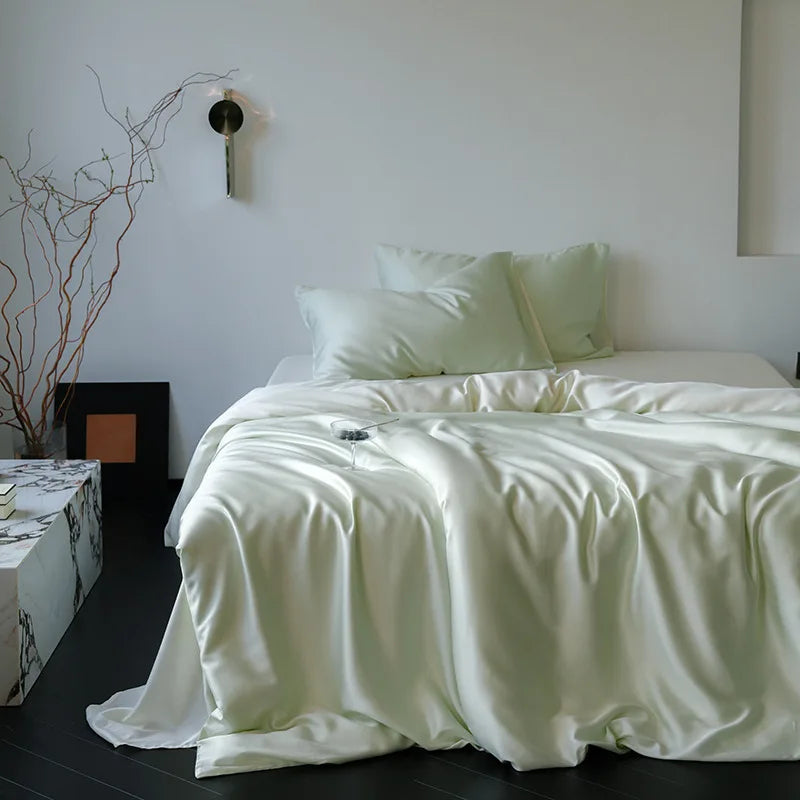 Afralia™ Silk Comforter Set: Super Soft Cooling Bedding in Solid Colors