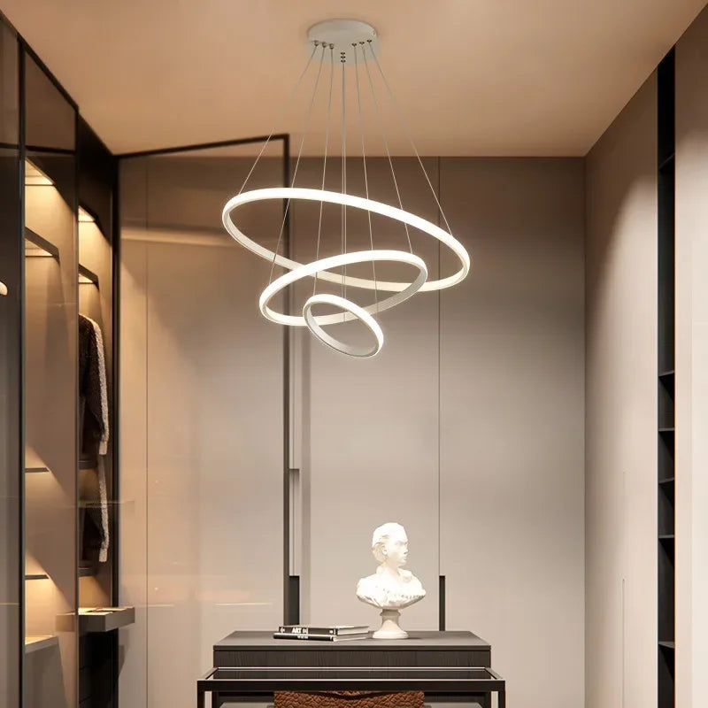 Afralia™ Circles Chandelier Pendant Lamp 3 Rings Ceiling Light