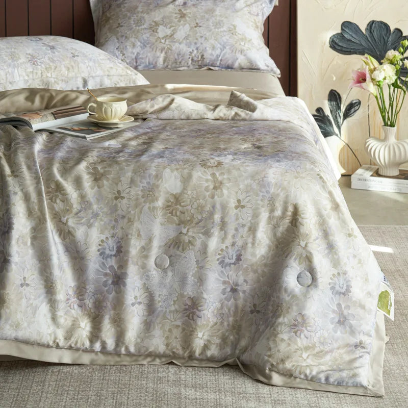 Afralia™ Nordic Satin Summer Comforter - Cooling, Silky, Breathable Quilt for Hot Flashes