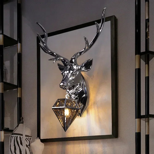 Afralia™ Nordic Antler Wall Lamp for Luxury Décor, Silver Gold Buckhorn Wall Light