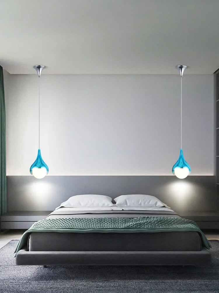 Afralia™ Water Droplet LED Bedside Chandelier: Modern Nordic Luxury Pendant Light