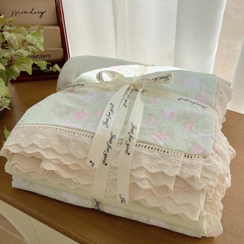 Afralia™ Lace Romantic Comforter Set - Full Twin Double Size Bed Linens