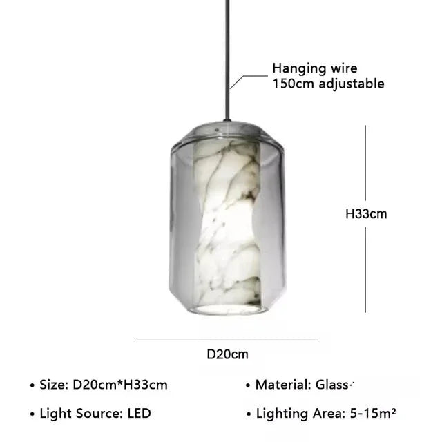 Afralia™ Glass Chandelier Ceiling Pendant Lamp for Living Dining Bedroom