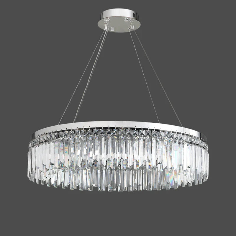 Afralia™ Silver Crystal LED Chandelier for Bedroom Living Room Kitchen Lighting