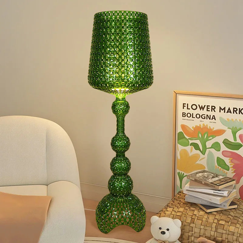 Afralia™ Nordic LED Acrylic Hollow Carved Floor Lamp for Living Room Bedroom Home Decor