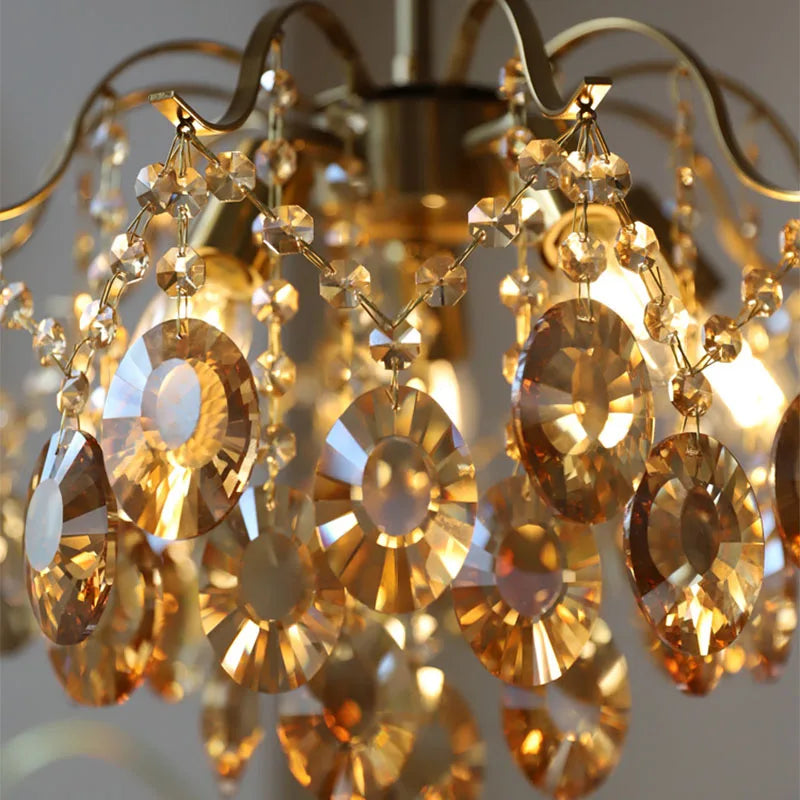 Afralia™ Retro Crystal Chandelier Pendant Light for Home Decor Luxe Living Room Bedroom