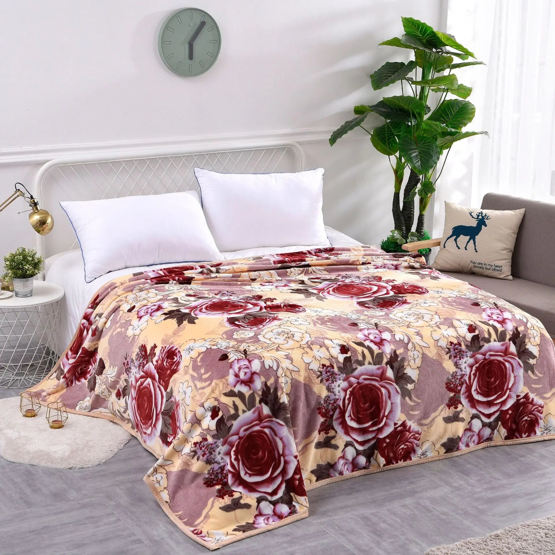 Afralia™ Nordic Printed Plush Blanket: Cozy Sofa Cover, Office Shawl, All-Season Cushion