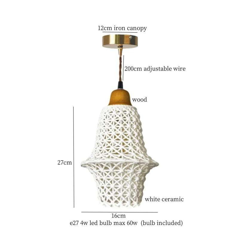 Afralia™ Nordic Ceramic LED Pendant Lamps Modern Minimalism Hanging Light for Home Decor