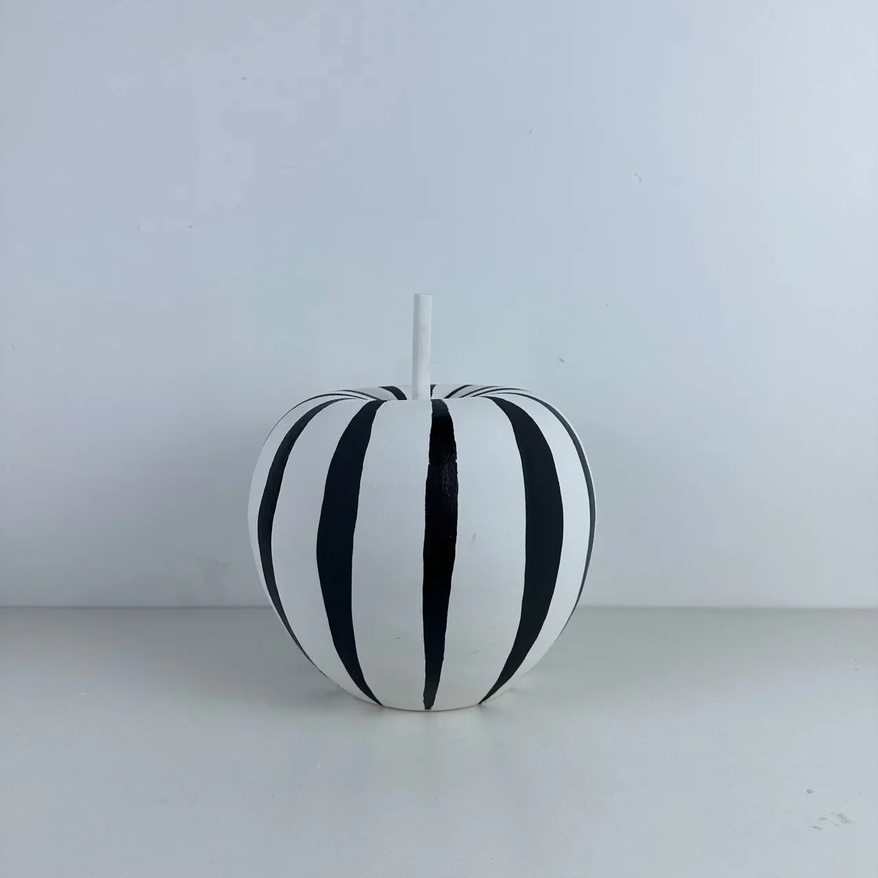 Afralia™ Zebra Geometric Apple Handicraft Decor Figurines - Black White Stripes