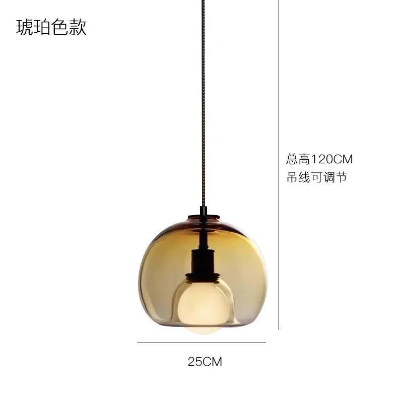 Afralia™ Nordic Glass Ball LED Chandelier - Modern Luxury Dining & Bedside Lights