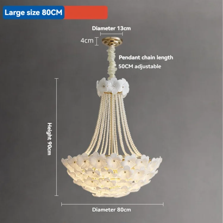 Afralia™ Glass Petal Pearl Ceiling Pendant Light