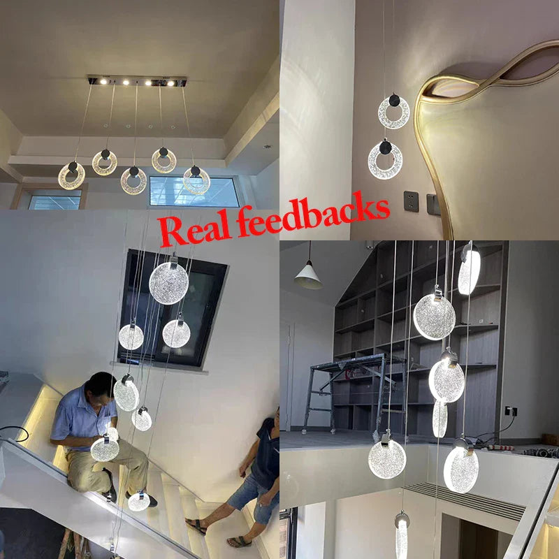 Afralia™ Crystal Pendant Lights: Nordic LED Hanging Lamp for Home Décor
