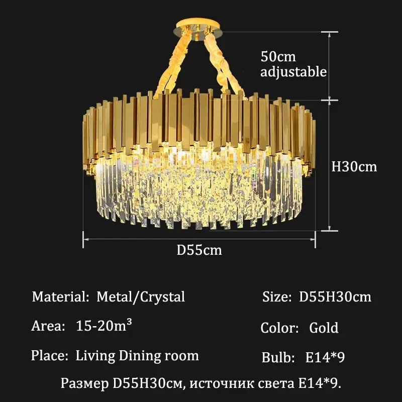 Afralia™ Crystal Ceiling Chandelier for Modern Luxury Living, Dining, Bedroom, Villa Lighting