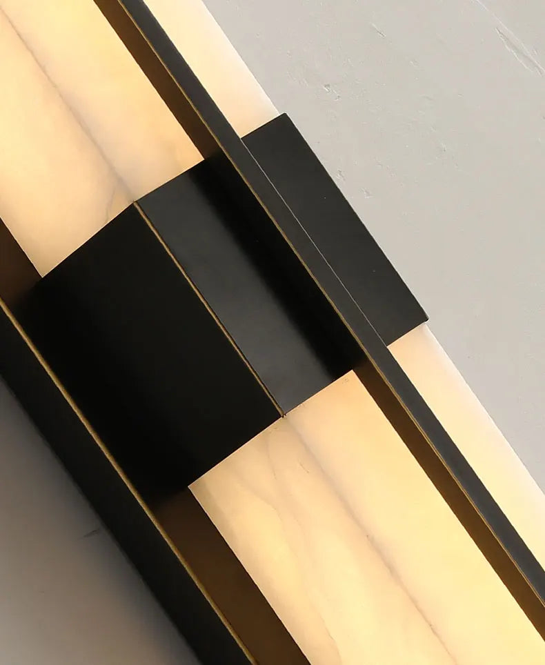 Afralia™ Marble LED Wall Lights: Gold Black Copper Sconce Lamp for Living Room, Bedroom, Restaurant