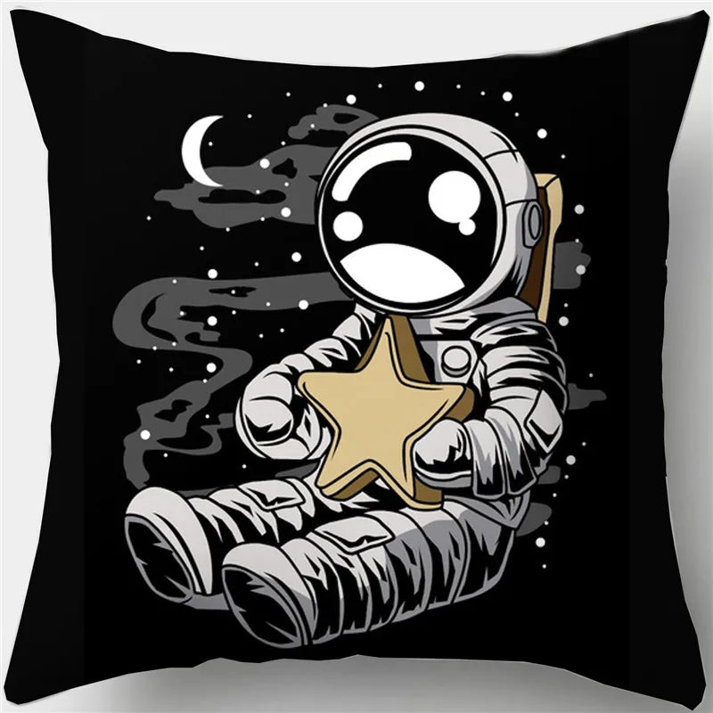 Afralia™ Spacemen Rocket Theme Astronaut Pillowcase - Creative Home Decor for Sofa & Kids Room