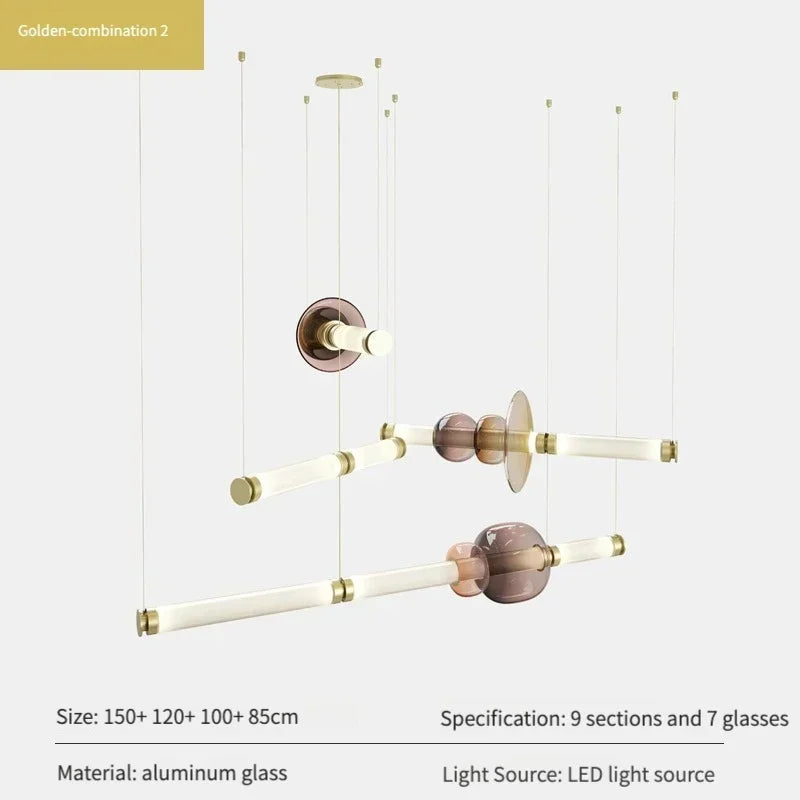 Afralia Luna Glass Chandelier: Postmodern Italian Design LED Lamp for Bedroom & Living Room