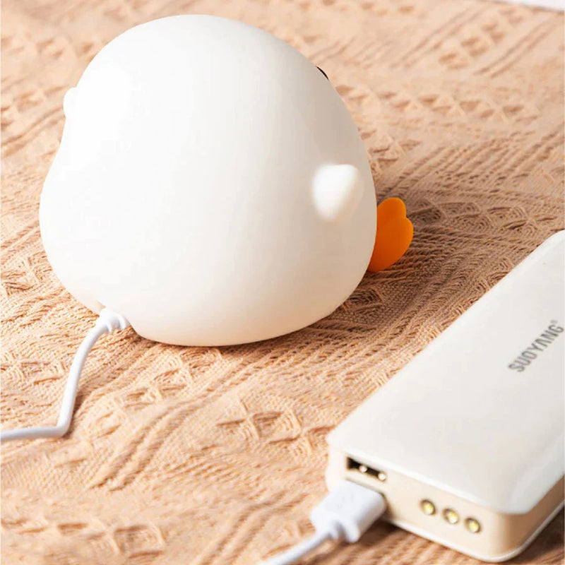 Afralia™ Duck Silicone Night Light with Touch Sensor & Timer