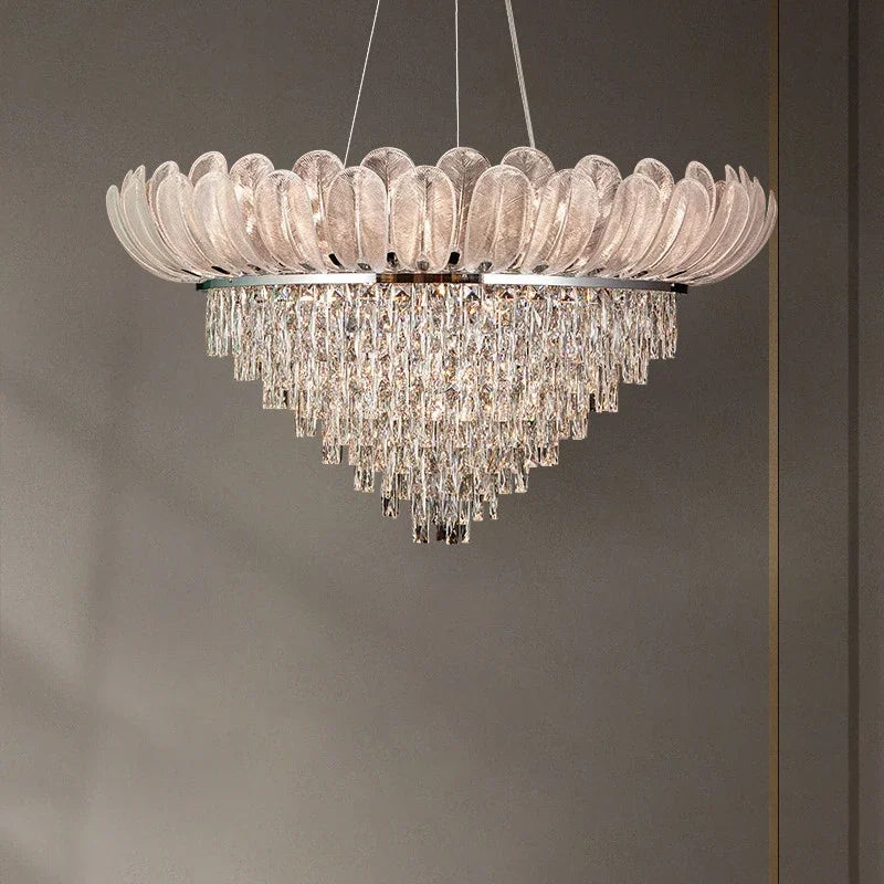 Afralia™ Crystal Crown Chandelier: Luxe Ceiling Light for Home, Shop & Lobby