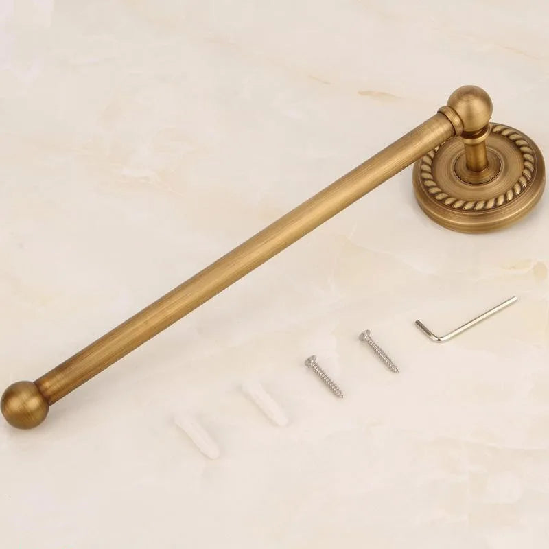 Afralia™ Brass Wall-Mounted Round Towel Ring: Solid Antique Brass Bathroom Towel Holder