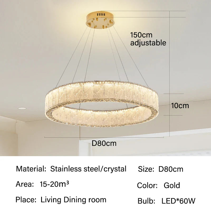 Afralia™ Crystal Pendant Chandelier: Luxury LED Lighting for Villa Living Dining Room