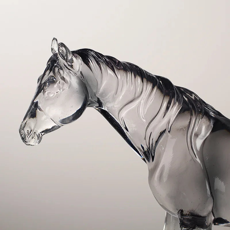 Afralia™ Clear Horse Resin Sculpture Decorative Figurine Home Decoration