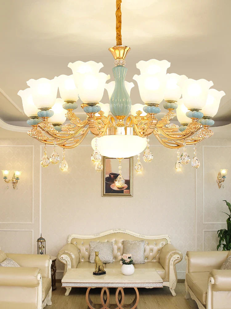 Afralia™ Luxe European Chandelier for Living Room, Bedroom, Dining Hall - Modern, Elegant Design