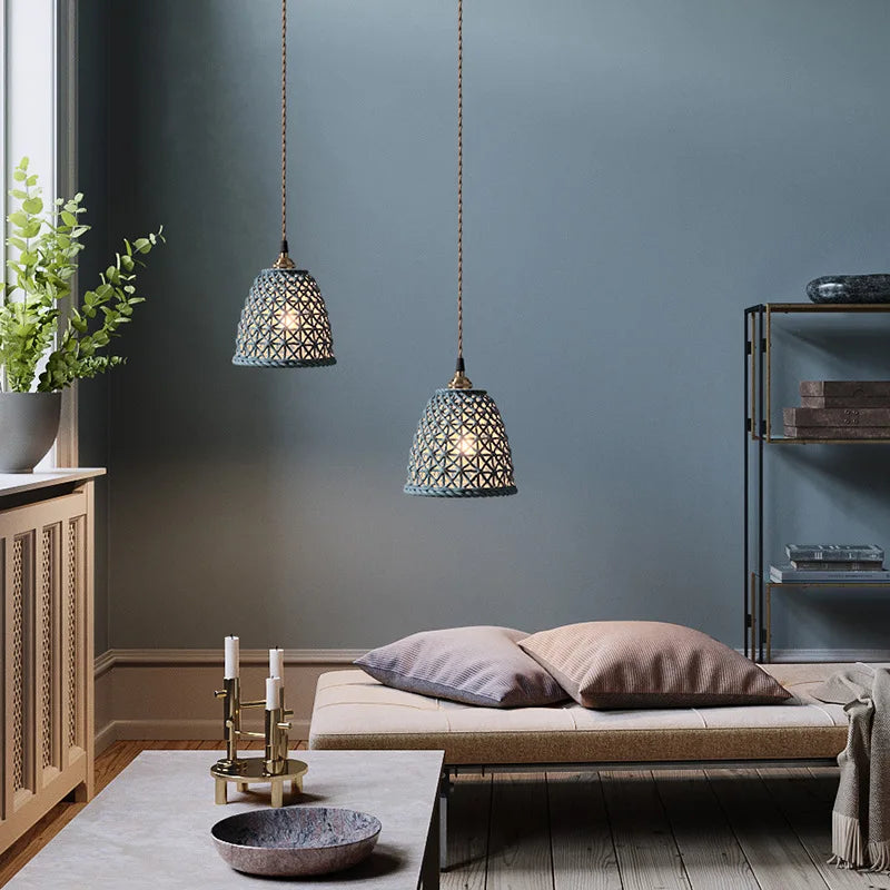 Afralia™ Ceramic LED Pendant Lights: Modern Copper Hanging Lamp for Home Indoor Lighting