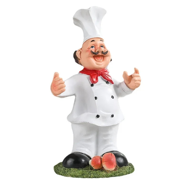 Afralia™ Cartoon Chef Resin Wine Rack Storage Holder Kitchen Home Decor Figure sculptured host rack