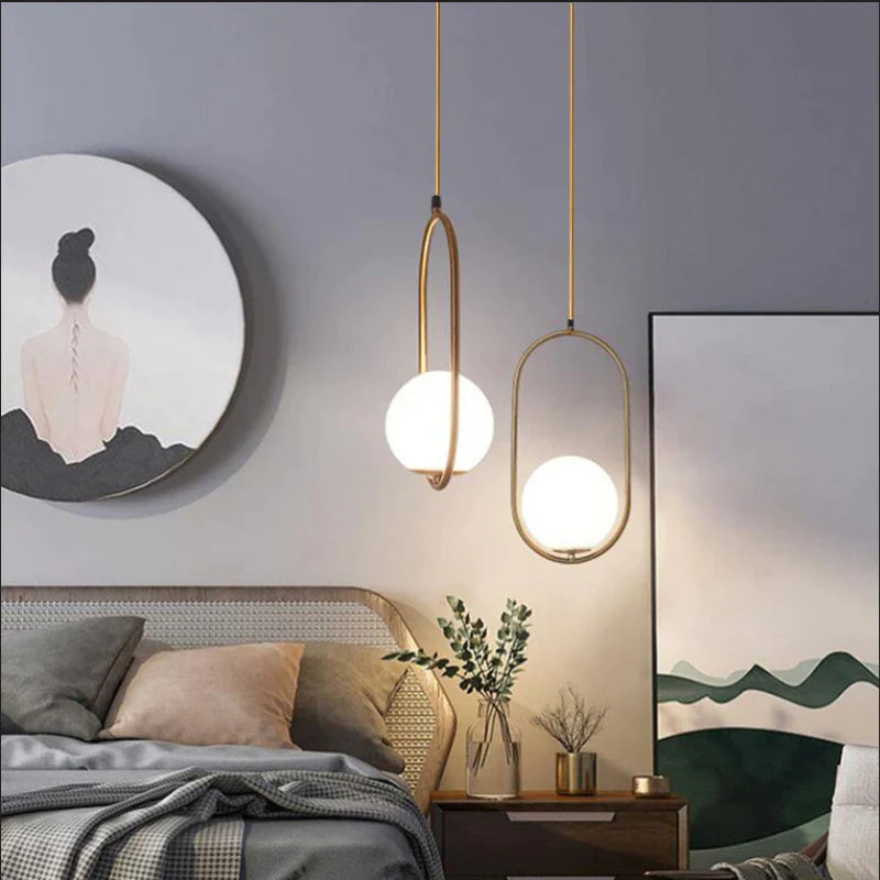 Afralia™ Milk White Ball Nordic Pendant Lights for Restaurant, Bar, Bedroom - Simple, Stylish Personality