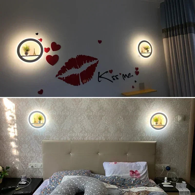 Afralia™ Dimmable LED Wall Lamp with Remote Control for Bedroom and Living Room