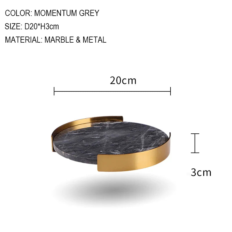 Afralia™ Marble Tray with Golden Metal Pallet for Bathroom Luxury Storage