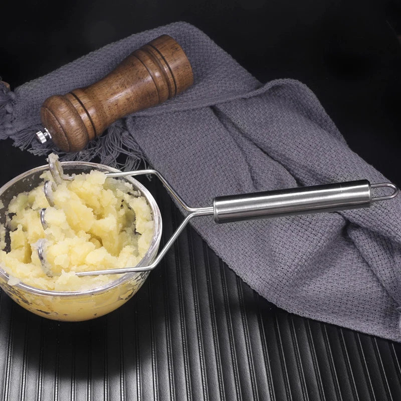 Afralia™ Stainless Steel Wave Potato Masher and Chopper - Kitchen Cooking Tool