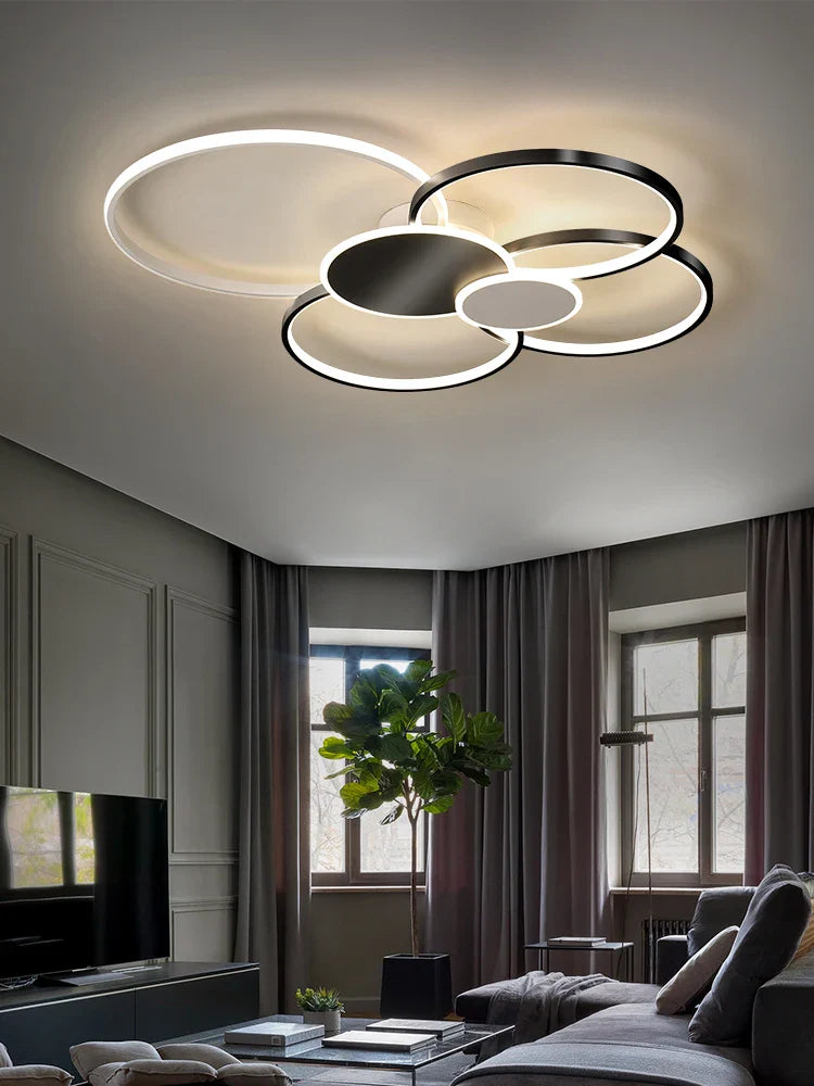 Afralia™ LED Round Ceiling Chandelier for Modern Living Room Decor